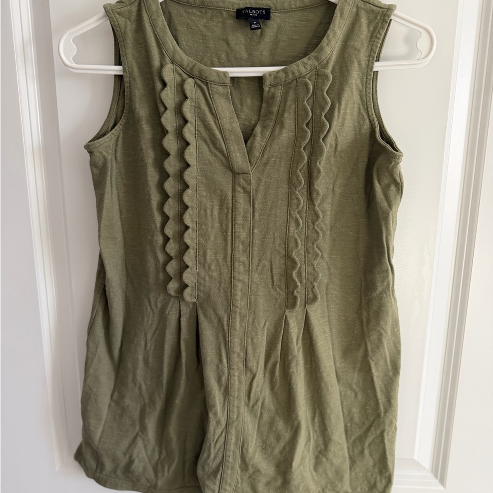 Talbots Olive Green Sleeveless Blouse